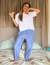 Navy Checkered Pants Pyjama set